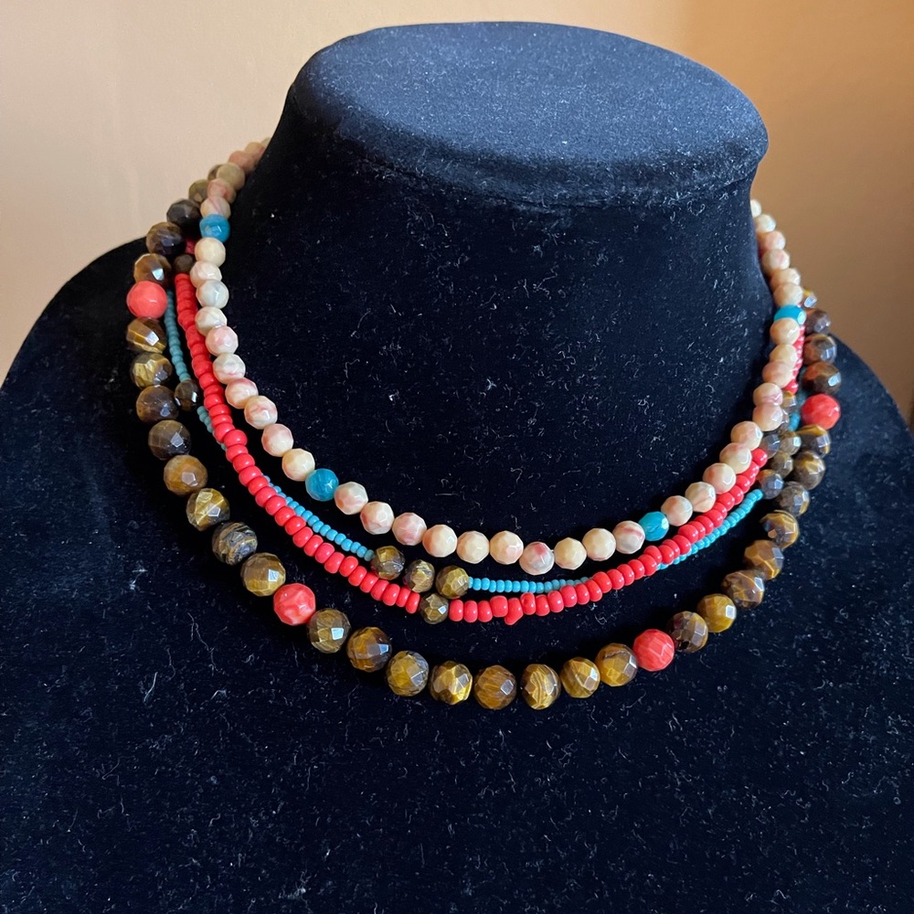 Kenneth Lane gorgeous multi strand genuine beads